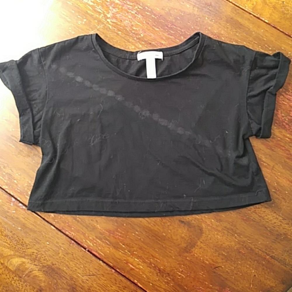 Black Crop Top Tee
